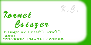 kornel csiszer business card